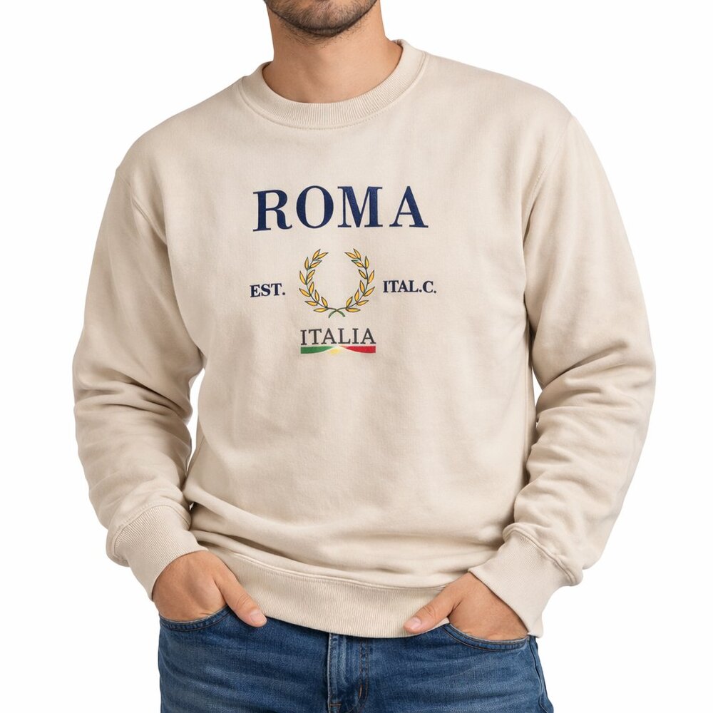 Roma Italia Beige Crewneck Sweatshirt XXL